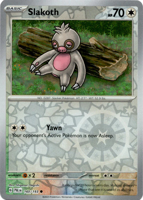 160/193 Slakoth Reverse holo - Paldea Evolved - Pokémon card (English)
