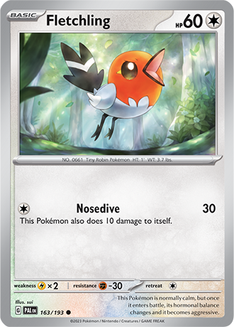 163/193 Fletchling - Paldea Evolved - Pokémon card (English)