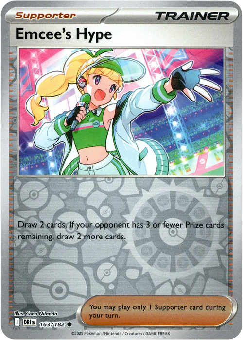 163/182 Emcee's Hype (Reverse Holo) - Destined Rivals - Pokemon card (English)