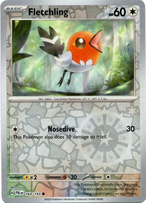 163/193 Fletchling Reverse holo - Paldea Evolved - Pokémon card (English)