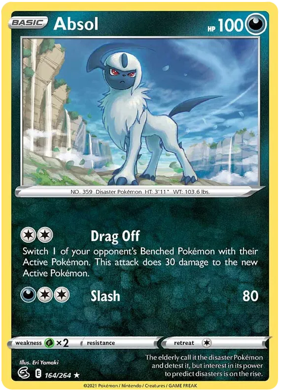 164/264 Absol (Rare) (Fusion Strike) Pokemon card (English)