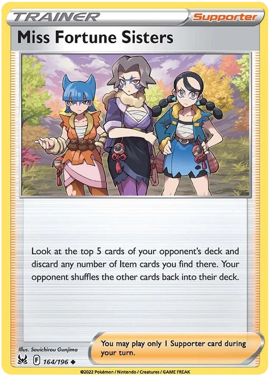 164/196 Miss Fortune Sisters (Supporter) (Lost Origin) Pokemon card (English)