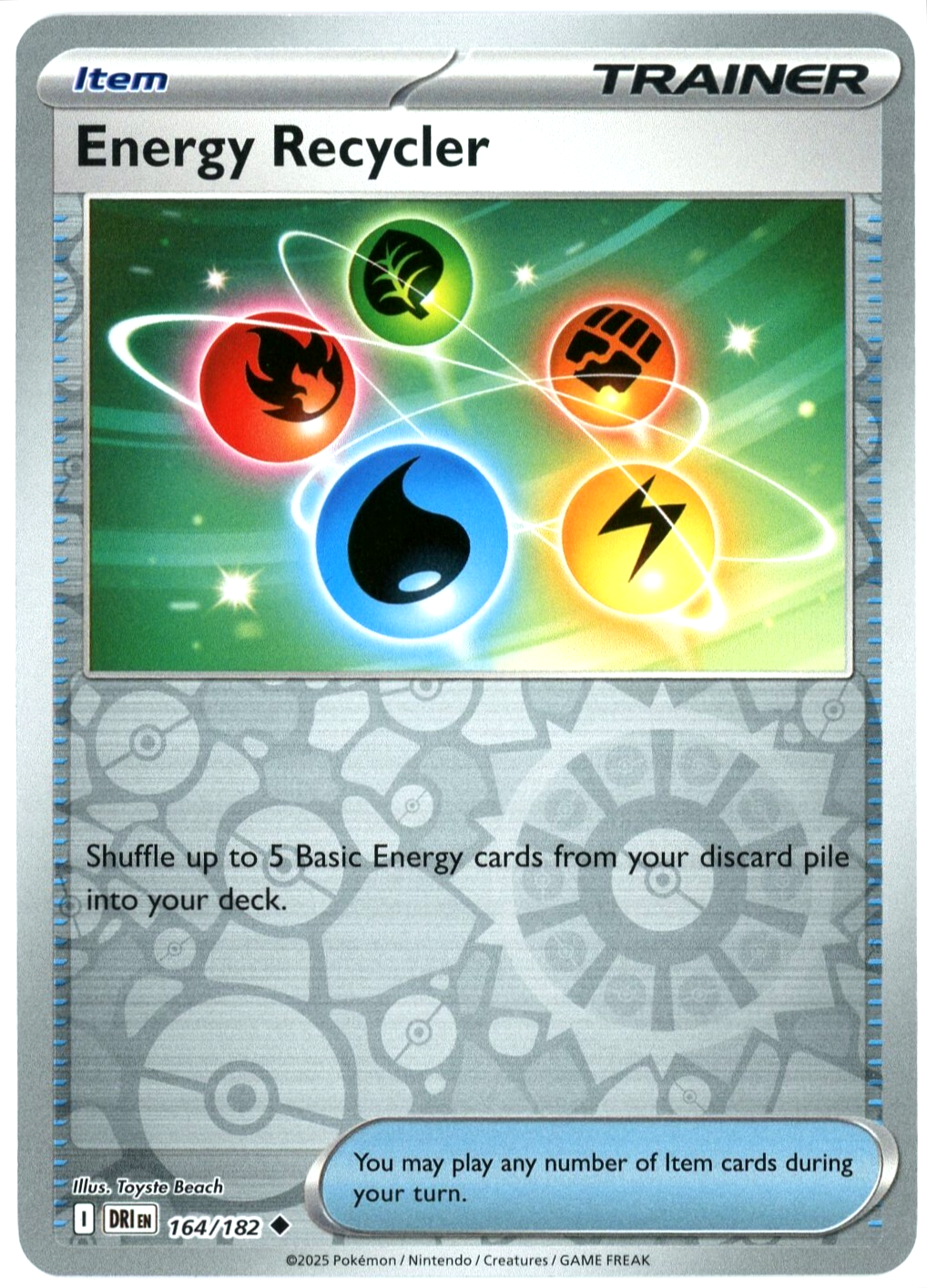164/182 Energy Recycler (Reverse Holo) - Destined Rivals - Pokemon card (English)