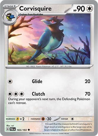 165/193 Corvisquire - Paldea Evolved - Pokémon card (English)