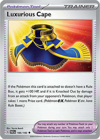 166/182 Luxurious Cape / Pokémon Tool / Uncommon (Paradox Rift) English card