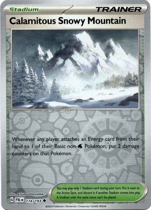 174/193 Calamitous Snowy Mountain (Reverse holo) - Paldea Evolved - Pokémon card (English)