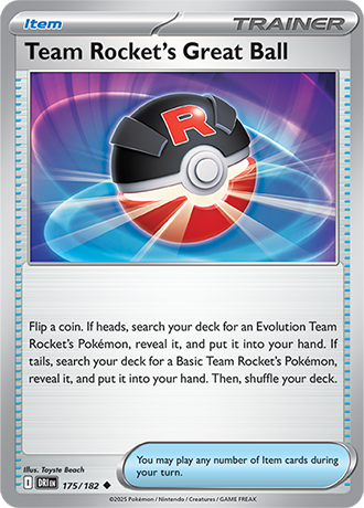 175/182 Team Rocket's Great Ball - Destined Rivals - Pokemon card (English)