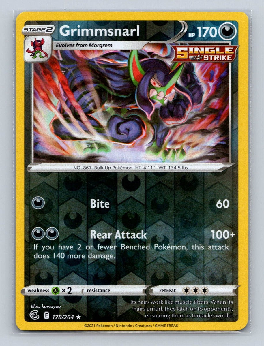 178/264 Grimmsnarl (Reverse Holo) (Rare) (Fusion Strike) Pokemon card (English)