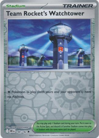180/182 Team Rocket's Watchtower (Reverse Holo) - Destined Rivals - Pokemon card (English)