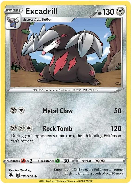 183/264 Excadrill / Stage 1 / Uncommon (Fusion Strike) English card