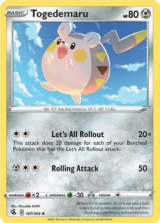 187/264 Togedemaru / Basic / Common (Fusion Strike) English card