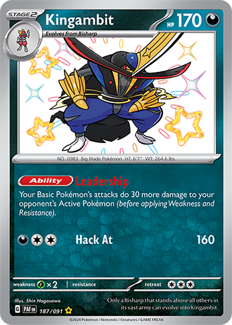 187/091 Kingambit – Shiny Holo – Paldean Fates - Pokémon card (English)