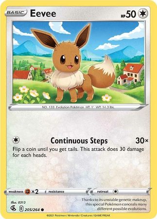205/264 Eevee / Basic / Common (Fusion Strike) English card
