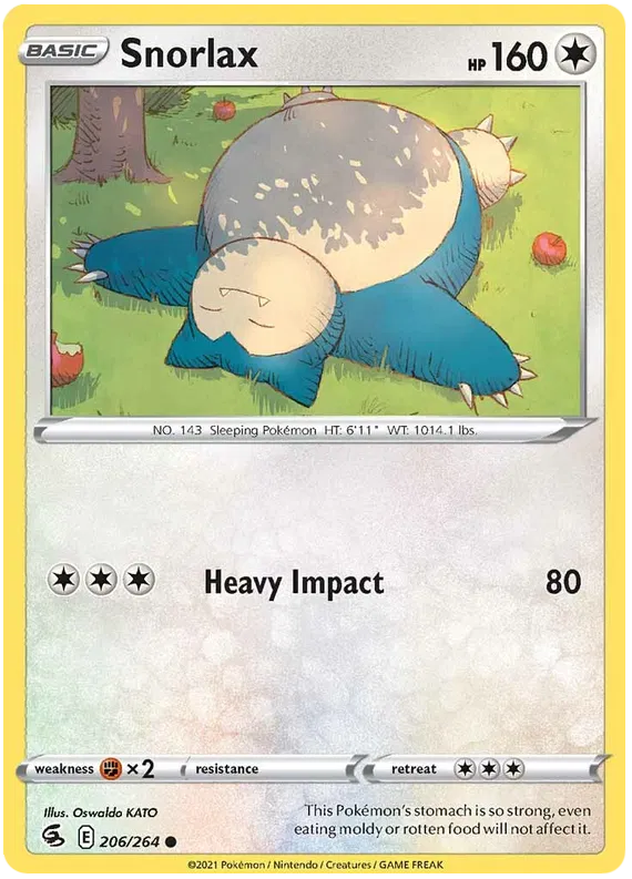 206/264 Snorlax (Fusion Strike) Pokemon card (English)