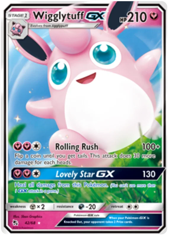 42/68 Wigglytuff GX (Hidden Fates) Pokémon card (English)
