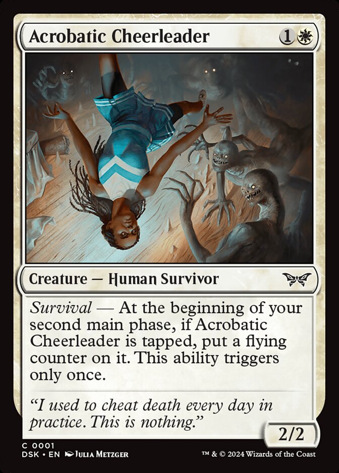 Magic the gathering (Plains) Acrobatic Cheerleader #0001 - Duskmourn: House of Horror - MTG Card (English) Common