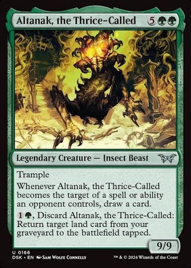 Magic the gathering (Forest) Altanak, the Thrice-Called #0166 - Duskmourn: House of Horror - MTG Card (English) Uncommon
