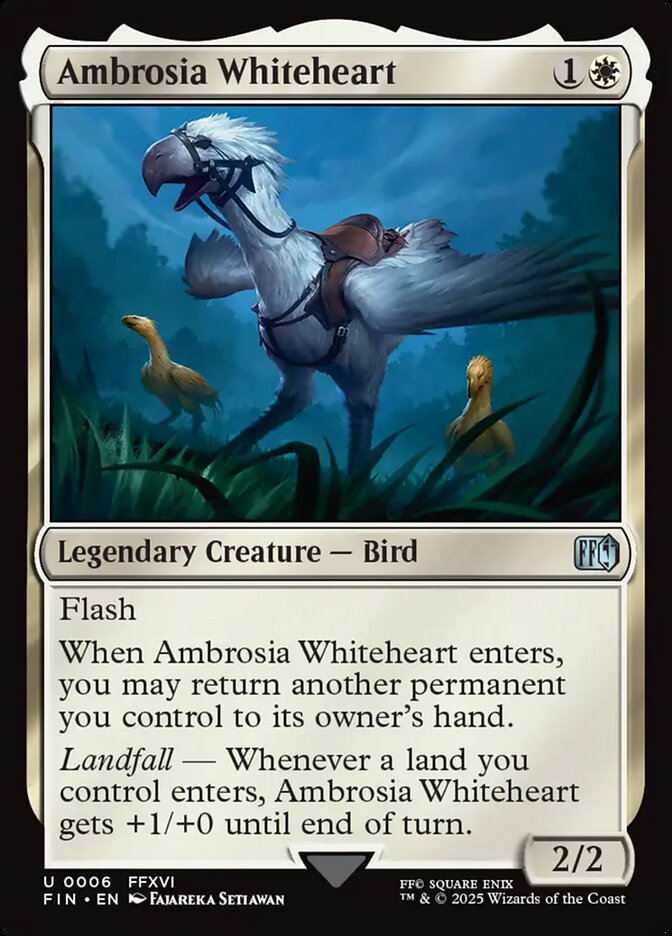 Magic the gathering (Plains) Ambrosia Whiteheart #0006 - FINAL FANTASY - MTG Card (English) Uncommon