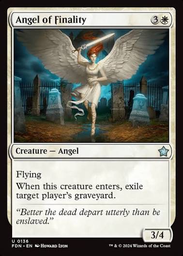 Magic the gathering (Plains) Angel of finality #0136 - Foundations - MTG Card (English) Uncommon