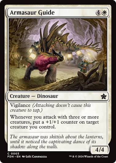 Magic the gathering (Plains) Armasaur Guide #0003 - Foundations - Mtg Card (English) Common