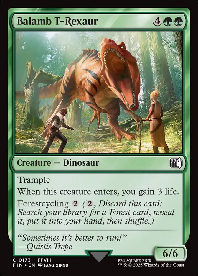 Magic the gathering (Forest) Balamb T-Rexaur #0173 - FINAL FANTASY - MTG Card (English) Common