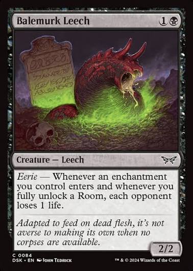 Magic the gathering (Swamp) Balemurk Leech #0084 - Duskmourn: House of Horror - MTG Card (English) Common