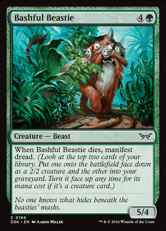 Magic the gathering (Forest) Bashful Beastie #0169 - Duskmourn: House of Horror - MTG Card (English) Common