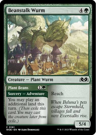 Magic the gathering (Forest) Beanstalk Wurm #0161 - Wilds of Eldraine - MTG Card (English) Common