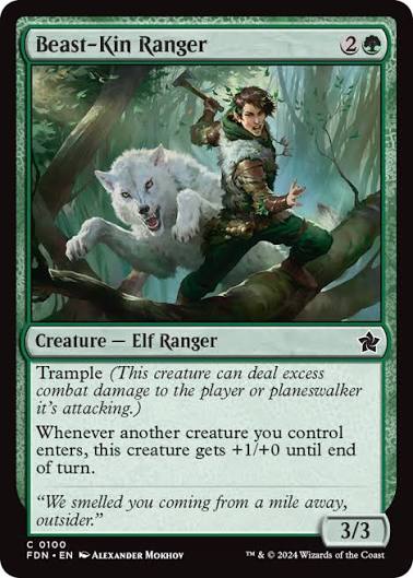 Magic the gathering (Forest) Beast-Kin Ranger #0100 - Foundations - MTG Card (English) Common