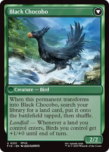 Magic the gathering (Forest) Sidequest: Raise a Chocobo // Black Chocobo #0201 - FINAL FANTASY - MTG Card (English) Uncommon