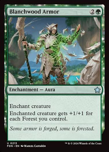 Magic the gathering (Forest) Blanchwood Armor #0213 - Foundations - MTG Card (English) Uncommon