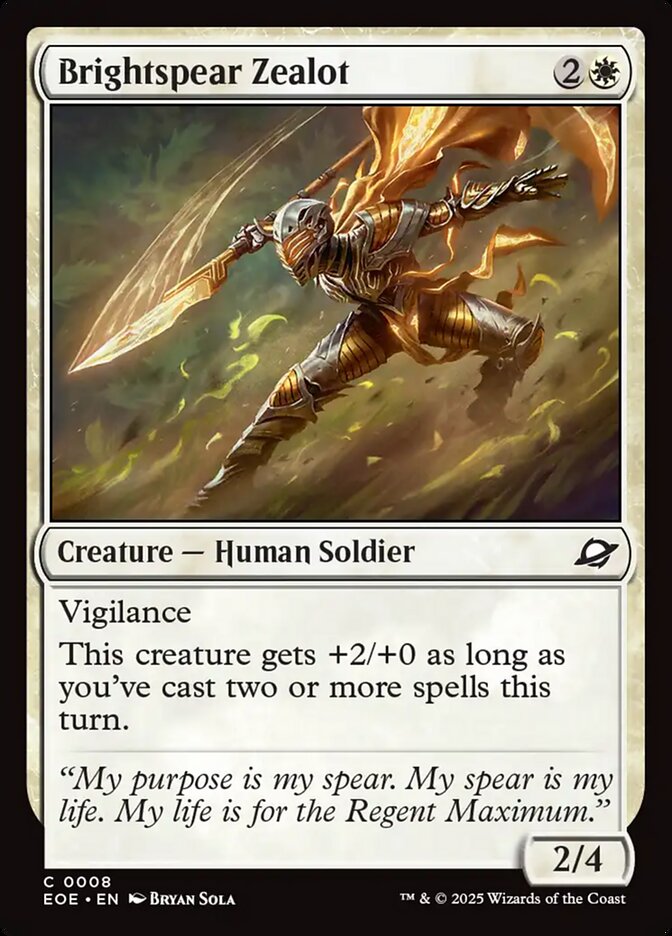 Magic the gathering (Plains) Brightspear Zealot #0008 - Edge of Eternities - MTG Card (English) Common
