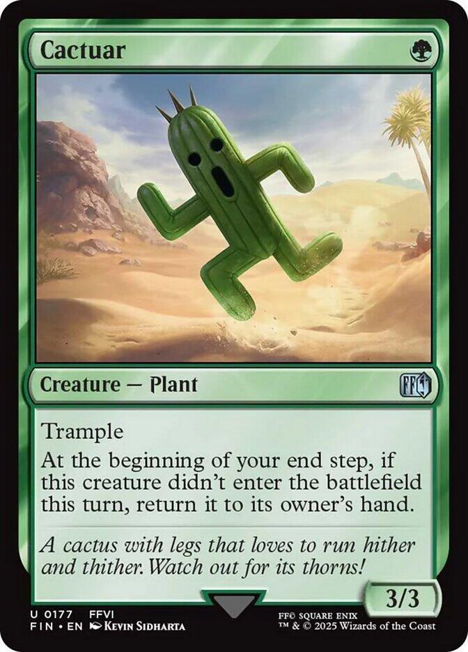 Magic the gathering (Forest) Cactuar #0177 - FINAL FANTASY - MTG Card (English) Uncommon
