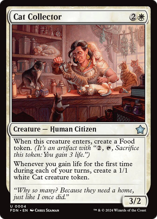 Magic the gathering (Plains) Cat Collector #0004 - Foundations - MTG Card (English) Uncommon