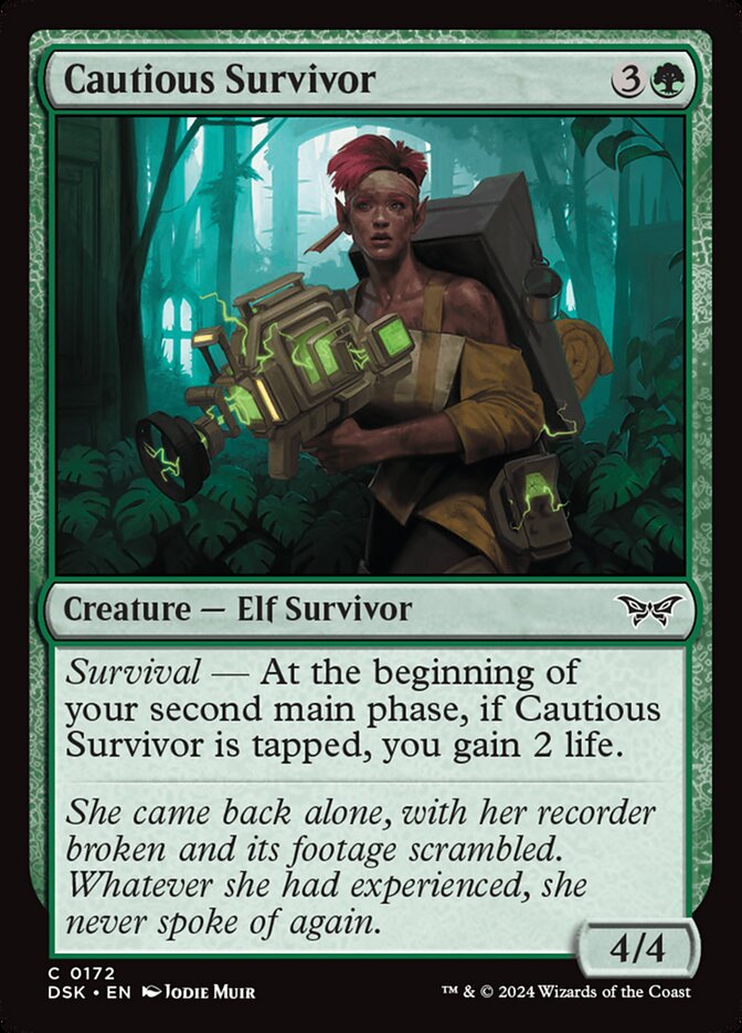 Magic the gathering (Forest) Cautious Survivor #0172 - Duskmourn: House of Horror - MTG Card (English) Common