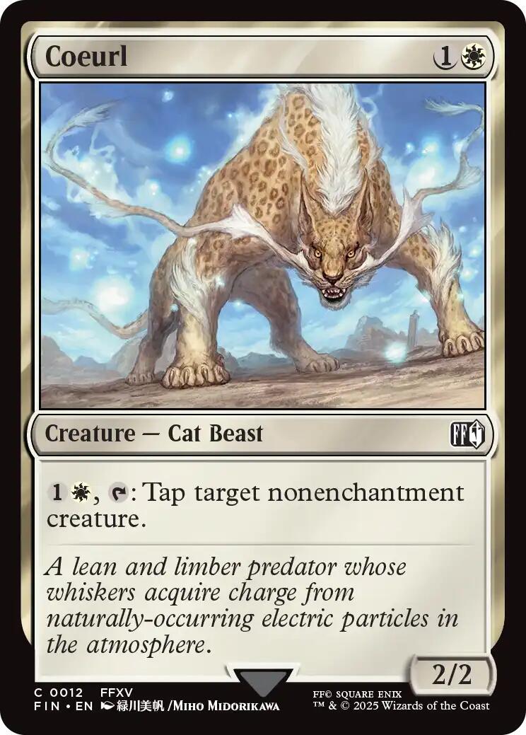 Magic the gathering (Plains) Coeurl #0012 - FINAL FANTASY - MTG Card (English) Common