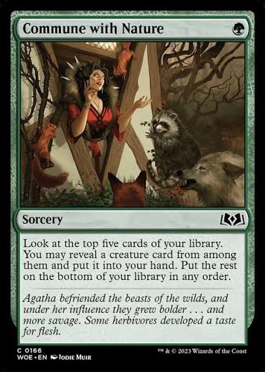 Magic the gathering (Forest) Commune with Nature #0166 - Wilds of Eldraine - MTG Card (English) Common