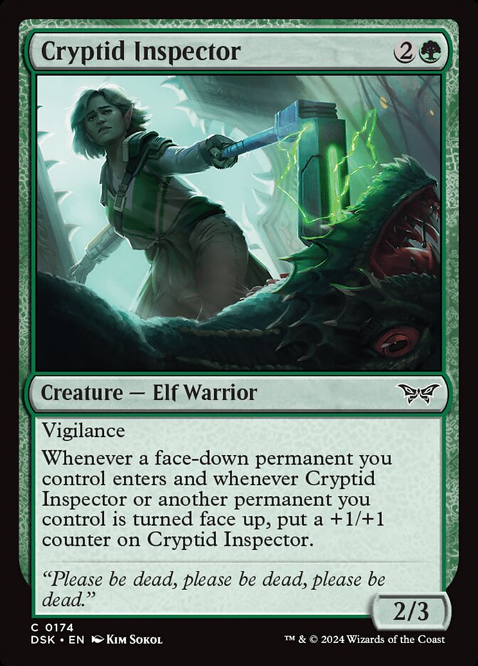 Magic the gathering (Forest) Cryptid Inspector #0174 - Duskmourn: House of Horror - MTG Card (English) Common