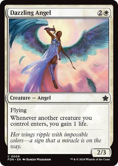 Magic the gathering (Plains) Dazzling Angel #0009 - Foundations - MTG Card (English) Common