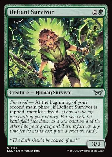 Magic the gathering (Forest) Defiant Survivor #0175 - Duskmourn: House of Horror - MTG Card (English) Uncommon
