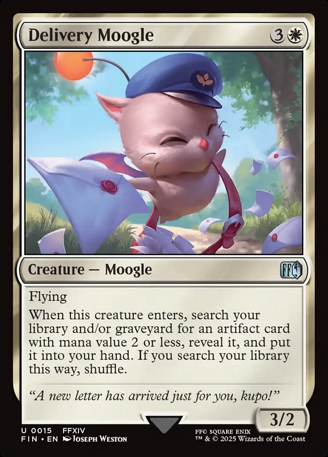 Magic the gathering (Plains) Delivery Moogle #0015 - FINAL FANTASY - MTG Card (English) Uncommon
