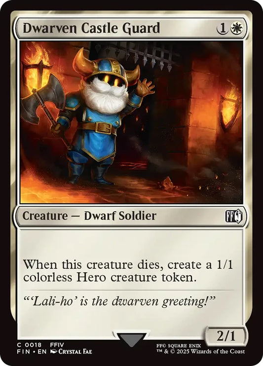Magic the gathering (Plains) Dwarven Castle Guard #0018 - FINAL FANTASY - MTG Card (English) Common