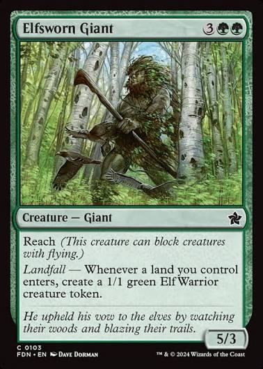 Magic the gathering (Forest) Elfsworn Giant #0103 - Foundations - MTG Card (English) Common