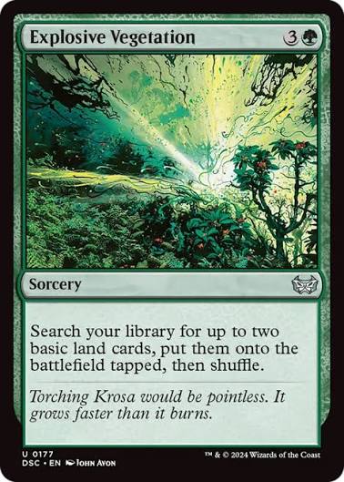 Magic the gathering (Forest) Explosive Vegetation #0177 - Duskmourn: House of Horror Commander - MTG Card (English) Uncommon