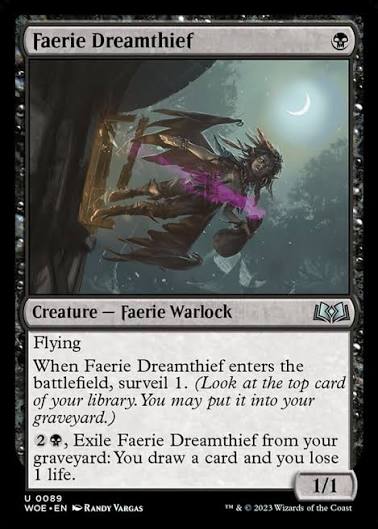 Magic the gathering (Swamp) Faerie Dreamthief #0089 - Wilds of Eldraine - MTG Card (English) Uncommon