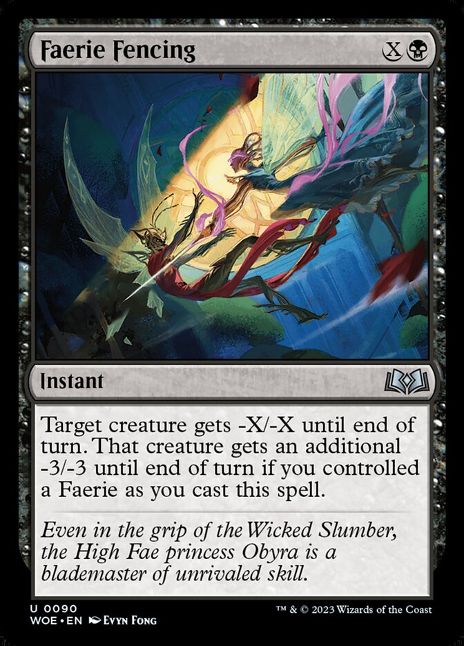 Magic the gathering (Swamp) Faerie Fencing #0090 - Wilds of Eldraine - MTG Card (English) Uncommon