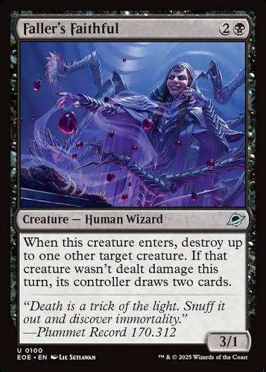 Magic the gathering (Swamp) Faller's Faithful #0100 - Edge of Eternities - MTG Card (English) Uncommon