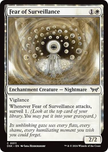 Magic the gathering (Plains) Fear of Surveillance #0011 - Duskmourn: House of Horror - MTG Card (English) Common