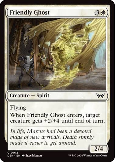 Magic the gathering (Plains) Friendly Ghost #0012 - Duskmourn: House of Horror - MTG Card (English) Common