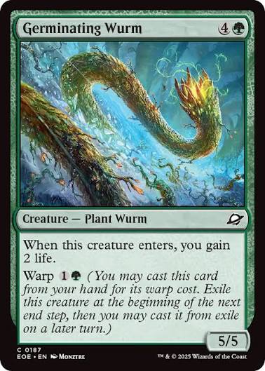 Magic the gathering (Forest) Germinating Wurm #0187 - Edge of Eternities - MTG Card (English) Common